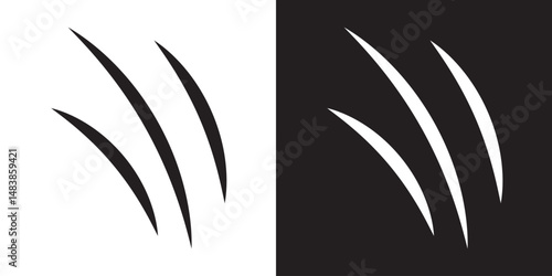 animal Claw scratches mark set. Cat tiger scratches signs