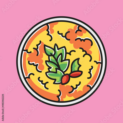 Pakistani Cuisine Vector Cartoon Illustration. Food Icon Concept Isolated Premium Vector. Flat Cartoon Concept. Cute Doodle Cartoon Illustration Style. Suitable for Any Project
