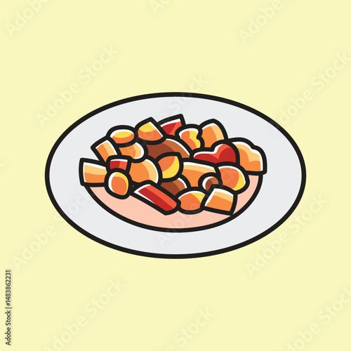 Irish Cuisine Vector Cartoon Illustration. Food Icon Concept Isolated Premium Vector. Flat Cartoon Concept. Cute Doodle Cartoon Illustration Style. Suitable for Any Project