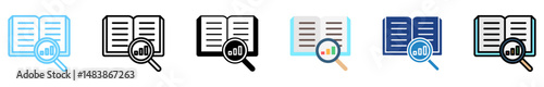 Literacy Statistics multi style, mini illustration icon set. outline, flat, glyph, line color. vector for UI, UX, app, web, digital or print, related to international literacy days, education.