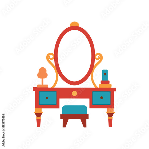 vanity set vector art on white background