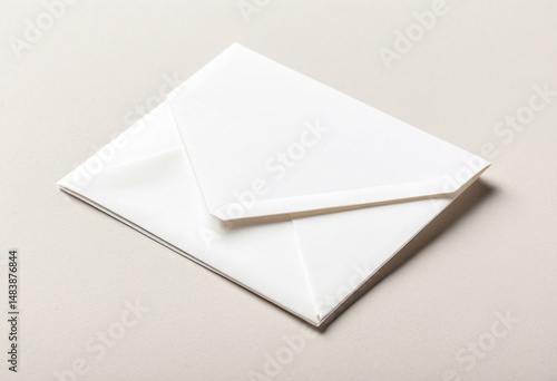 A white envelope on a gray surface.