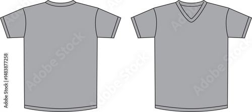 Tシャツ　グレー　Vネック