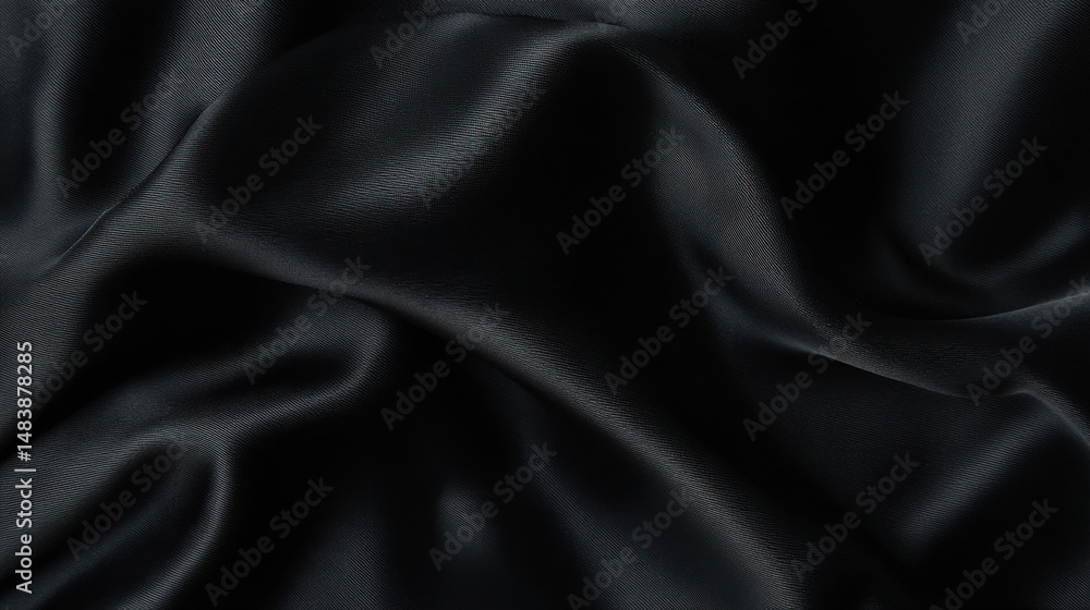 Obraz premium Elegance captured in black silk satin with intricate details and smooth textures, revealing the beauty of monochrome artistry