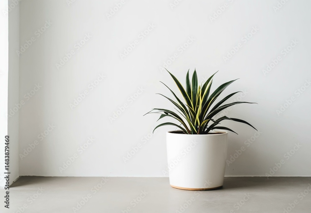 Obraz premium A potted plant sitting on top of a cement floor.
