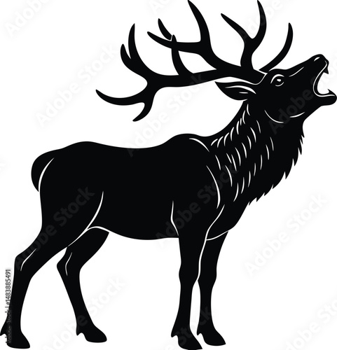 Elk Silhouette Bugling