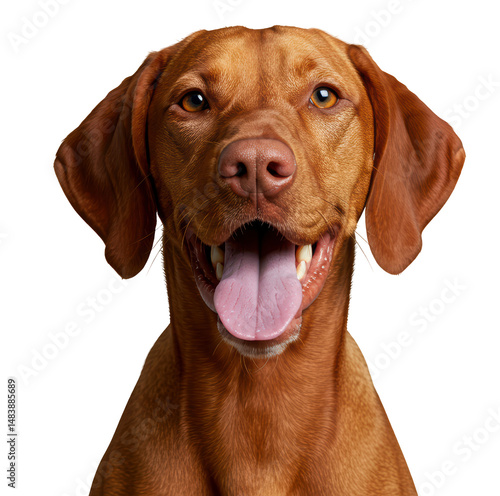 Wallpaper Mural Close up of a rust colored Vizsla dog looking forward happy. PNG with transparent background Torontodigital.ca