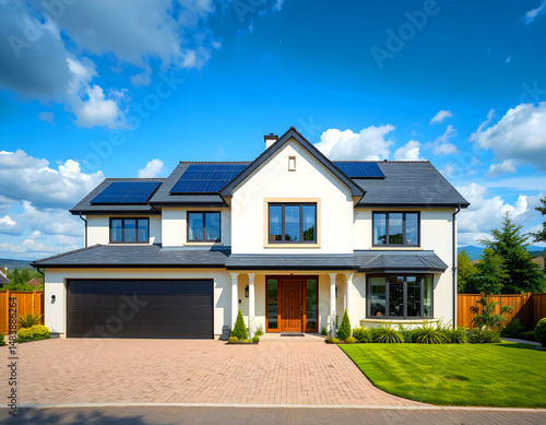 Wallpaper Mural Solar-powered new home under a cloudy sky. Torontodigital.ca