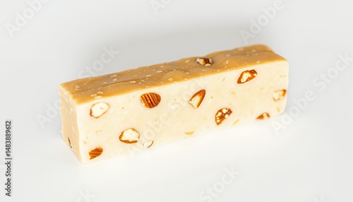 Obraz na płótnie Polish Torcik Wedlowski Creamy Almond Confection Rectangular Bar Isolated on White w salonie