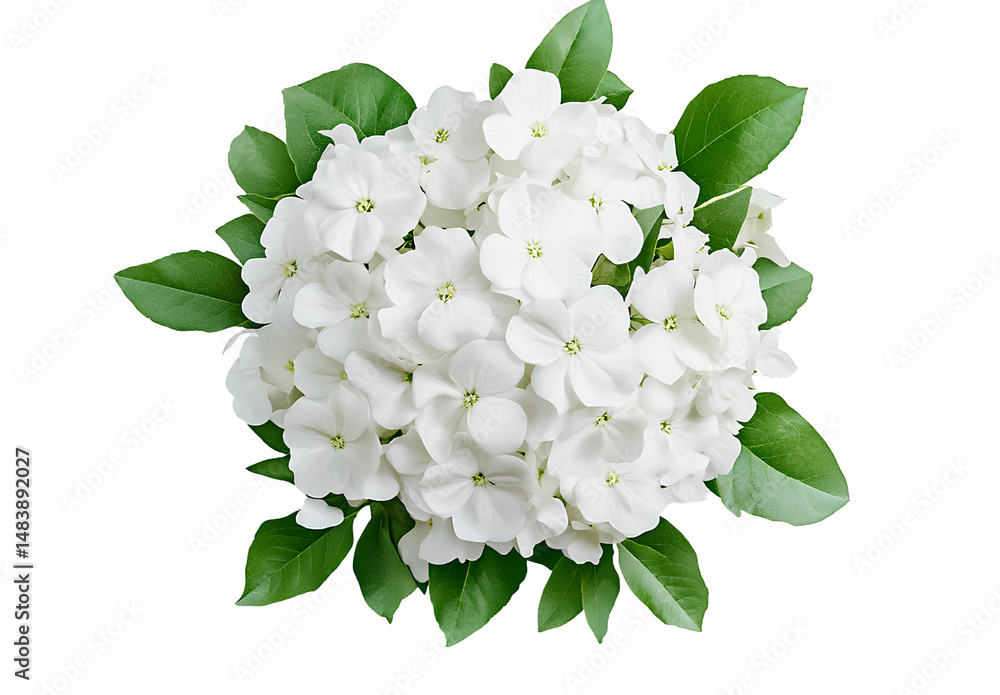 Fototapeta premium White flower bush, transparent background, white flower bushes PNG, PNG element for your game or object