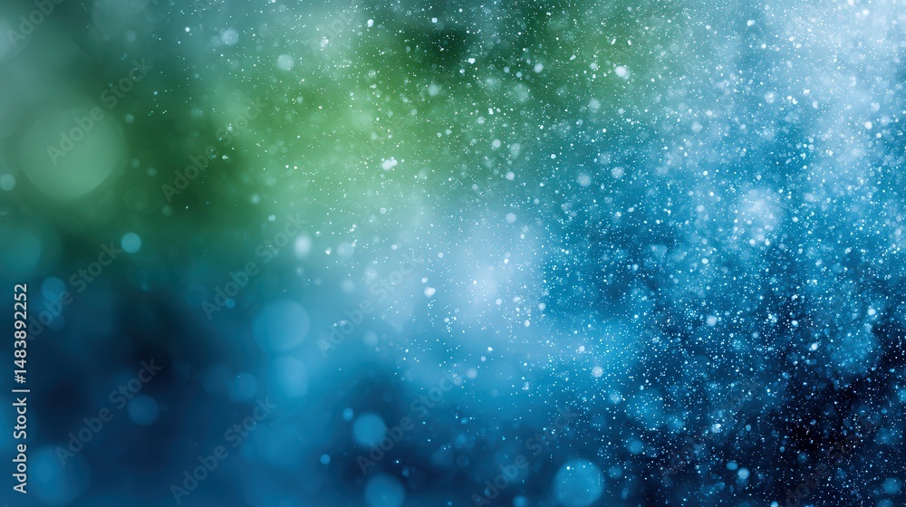 Obraz premium Abstract blue and green bokeh with sparkling light.