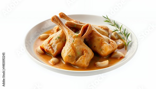 Isolated 3D Render of French Confit de Canard on White Background
