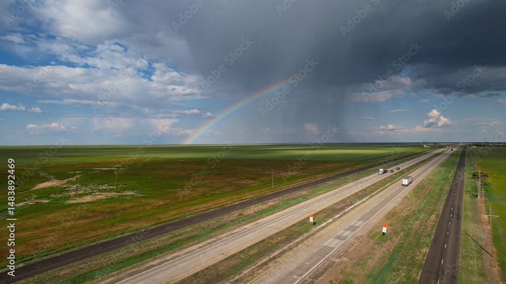 Texas Storm Approaching with Rainbow Texas Storm Approaching with Rainbow