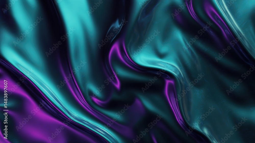 Iridescent teal and purple silk fabric texture Iridescent teal and purple silk fabric texture