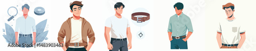vector character man wearing belt