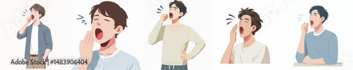 vector male character yawning