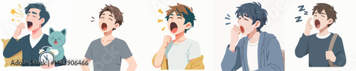 vector male character yawning