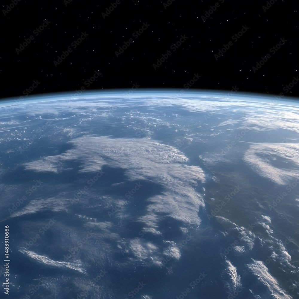Fototapeta premium Stunning Earth From Space, Blue Planet, Clouds, Atmosphere, Space View