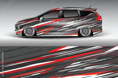 Sleek Custom Car Design with Dynamic Graphics Display