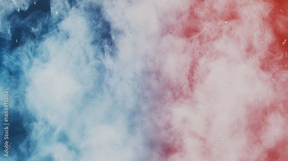 Obraz premium Abstract Blue and Red Smoke Clouds Background