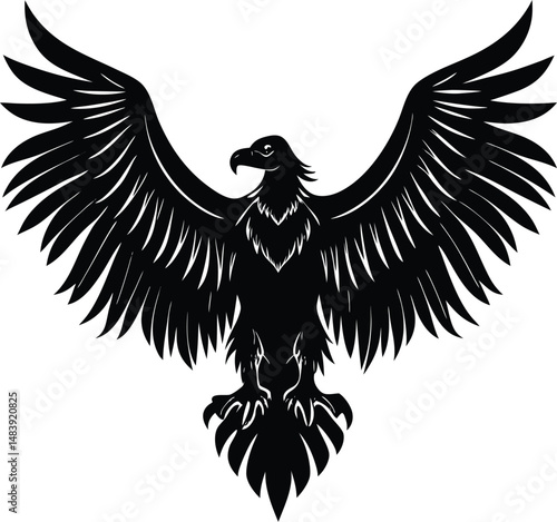 Vulture Silhouette With Wings Open