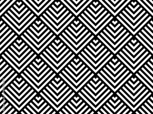 Abstract Seamless Geometric Checked Pattern. 