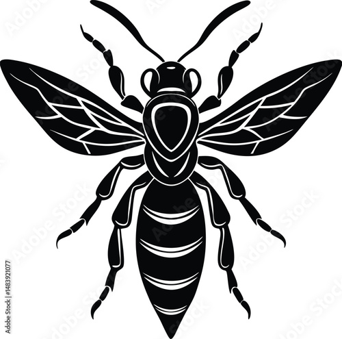 Wasp Silhouette In Defensive Flight