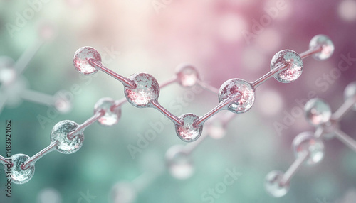 Molecule structure in pastel colors on blurred background