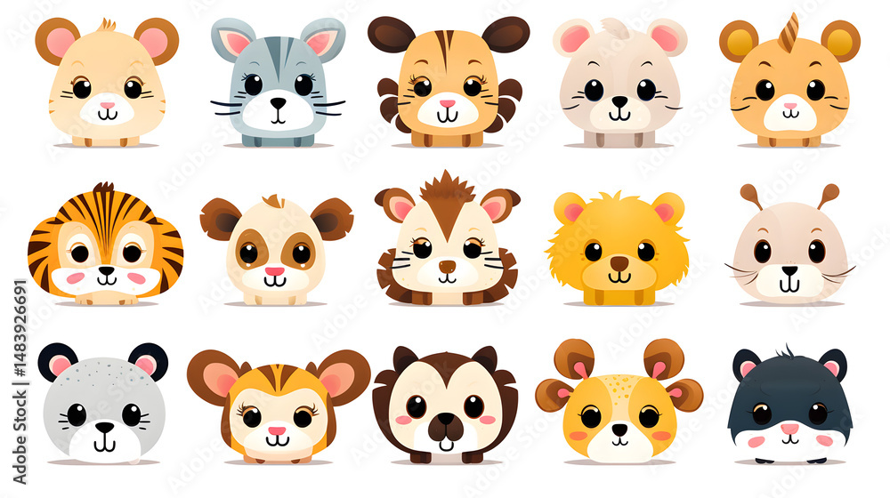 Professional Cute Animals Cartoon Vector Illustrations for Various Projects Professional Cute Animals Cartoon Vector Illustrations for Various Projects