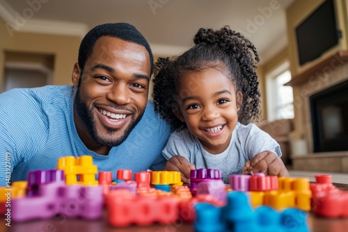 Happy family having fun time at home