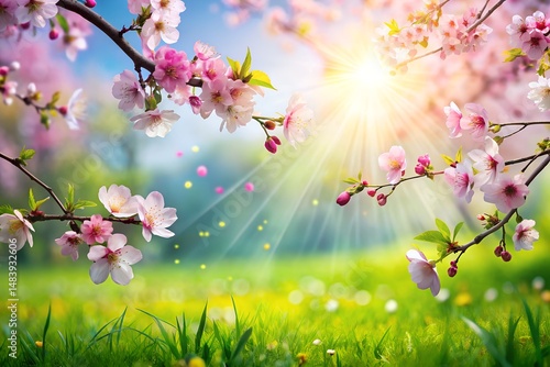 spring background with pink flowers