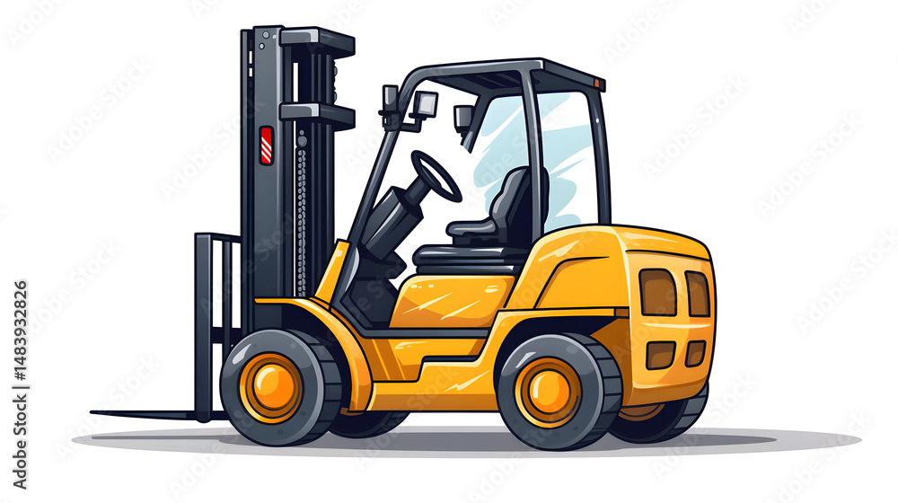 Fototapeta premium Colorful Forklift Mechanic Equipment Repair Background: Professional Tools for Industrial Maintenance