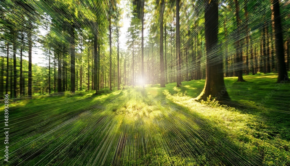 Fototapeta premium spring green forest abstract nature background landscape