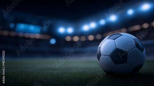 Soccer Ball Near Goal on Rainy Nighttime Stadium Field