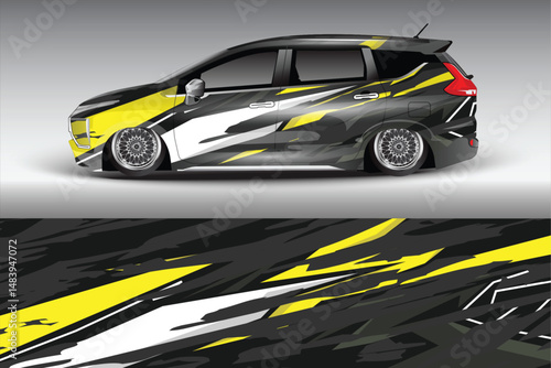 Stylish car wrap design with dynamic patterns and colors (1)