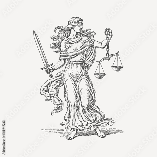 Medieval warrior illustration vector sketch