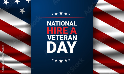 Happy National Hire A Veteran Day Background Vector Illustration 