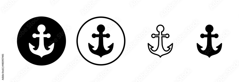 Anchor icon logo design. Anchor sign and symbol. Anchor marine icon. Anchor icon logo design. Anchor sign and symbol. Anchor marine icon.