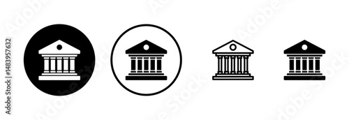 Bank icon logo design. Bank sign and symbol, museum, university