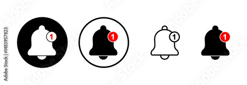 Bell icon logo design. Notification sign and symbol for web site design