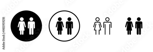Man and woman icon logo design. male and female sign and symbol. Girls and boys