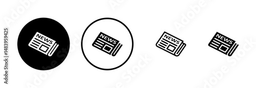 Newspaper icon logo design. news paper sign and symbolign