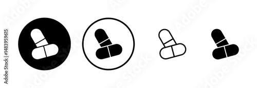 Pills icon logo design. capsule icon. Drug sign and symbol