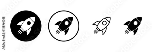 Rocket icon logo design. Startup sign and symbol. rocket launcher icon