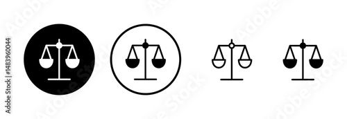 Scales icon logo design. Law scale icon. Justice sign and symbol
