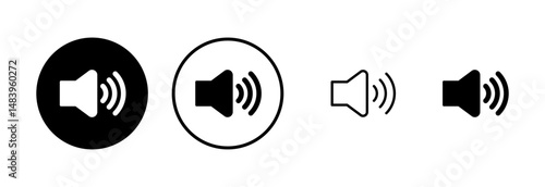 Speaker icon logo design. volume sign and symbol. loudspeaker icon. sound symbol