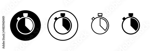 Stopwatch icon logo design. Timer sign and symbol. Countdown icon. Period of time