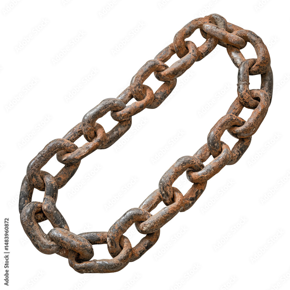 Obraz premium strong metal chain isolated white backdrop