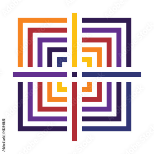 Abstract Mosaic pattern Vector Design Illustration