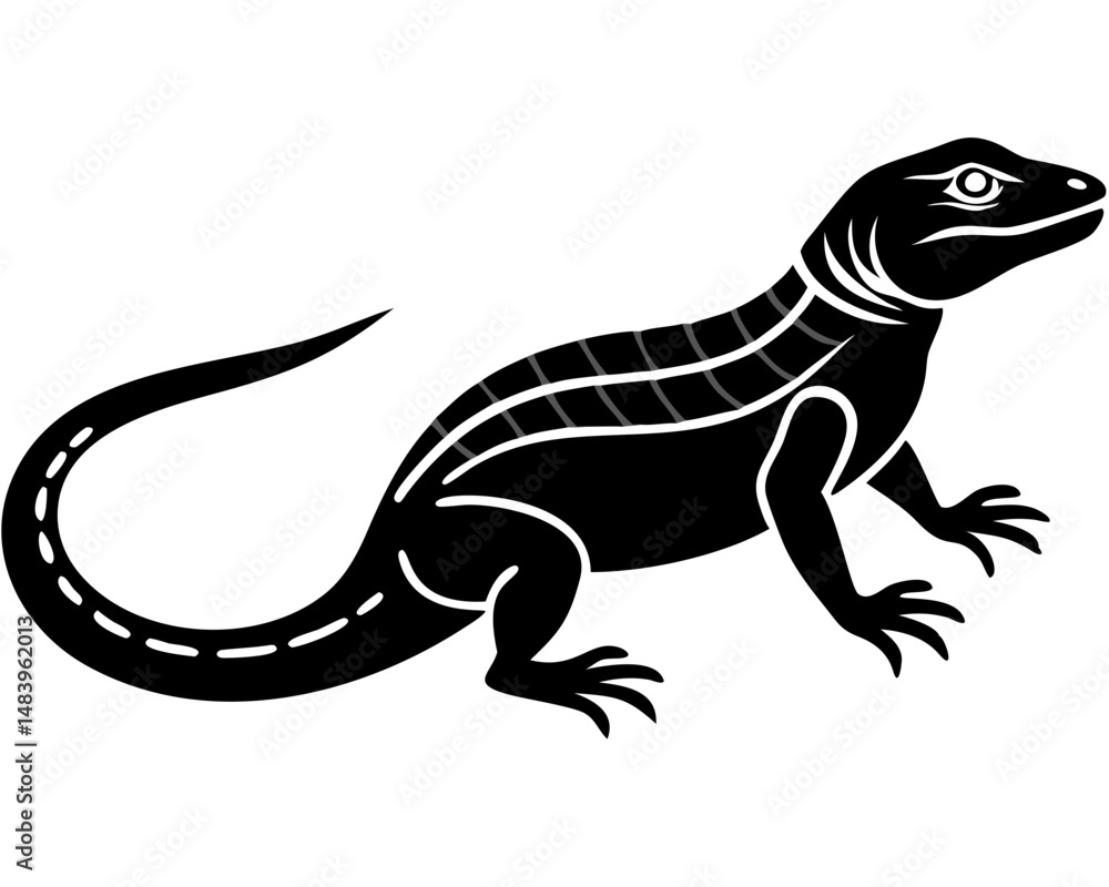 Naklejka premium Creative details beautiful monitor lizard Vector Illustration